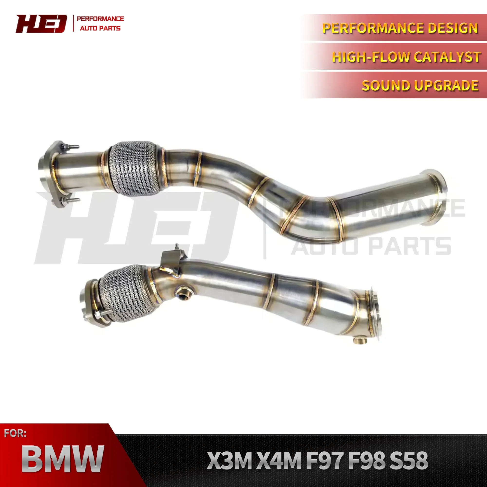 

HEO Catted Downpipe for BMW X3M F97 X4M F98 S58 3.0T Catted Downpipe With Heat Shield Exhaust System