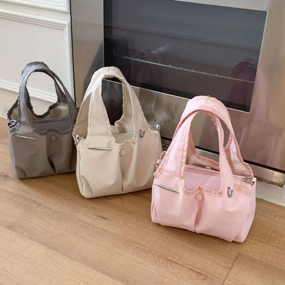 

Симпатичная нейлоновая сумка-тоут в корейском стиле, легкая сумка через плечо, однотонная, вместительная, дорожная сумка на плечо