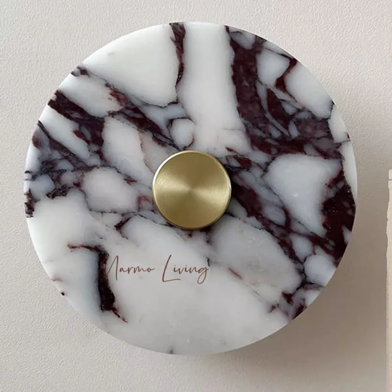 French Natural Marble Wall Lamp Designer Model Room Soft Decoration Living Room Bedroom Corridor Lamp