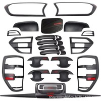 Pkx For Ford Ranger T7 T8 Wildtrak Everest Endeavour 2016-2021 R-AUTO ABS Matte Black Front Head Lights Headlight Lamp Cover Tri