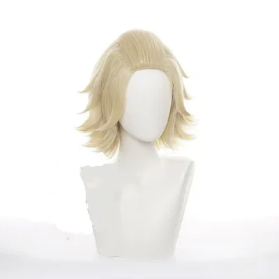 Anime Tokyo Revengers Manjiro Sano Cosplay Wig Light Blond Short Hair Heat Synthetic Fiber Hair + Free Wig Cap