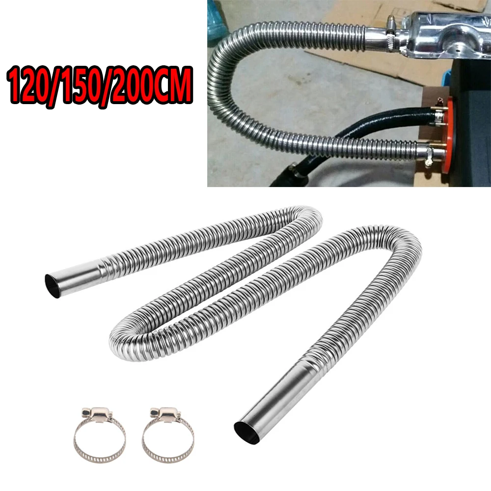 120/150/200CM Air Diesel Parking Heater Stainless Steel Exhaust Pipe Tube Steel Flexible For Gas Vent Hose Car Truck VAN