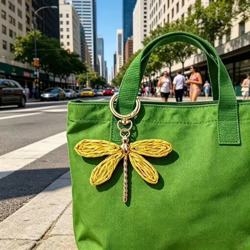 Böhmischer gewebter Libellen-Schlüsselanhänger, handgefertigter künstlerischer Anhänger, süßer Taschenanhänger für Mädchen, Reiseaccessoire, Geschenk – Detail 2