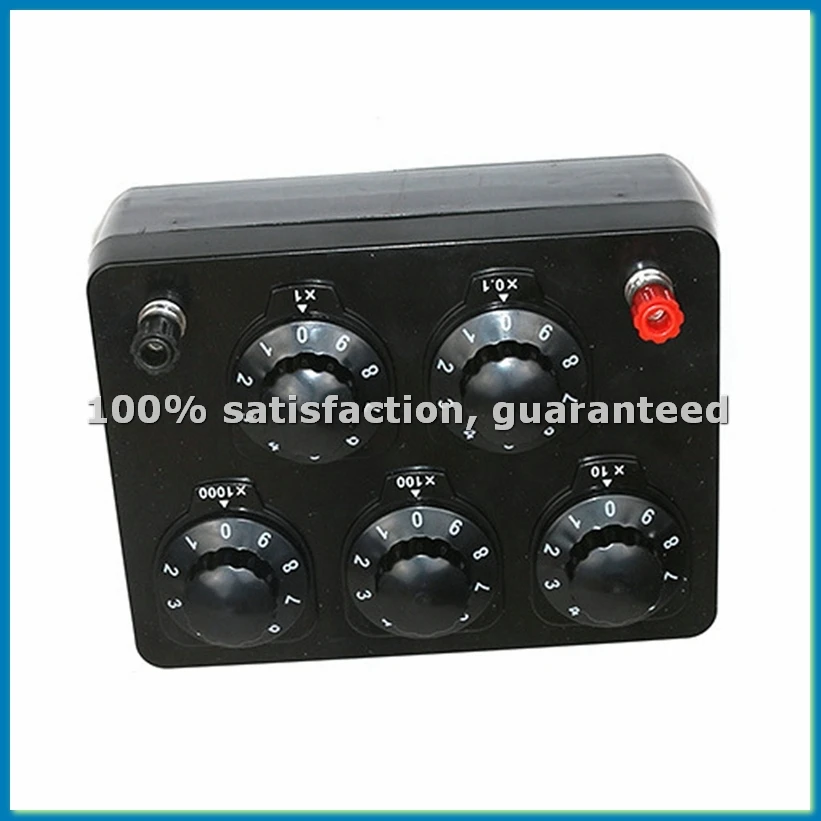 Black Resistance Box Variable Decade Resistor Resistance Box 0-9999.9 Ohm Physical and Electrical Experimental Equipment-ABFB