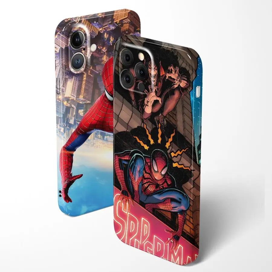 Marvel Spiderman Escalada Funda rígida para teléfono para iPhone 13 15 Plus 14 XR 16 Pro Max X 12 11