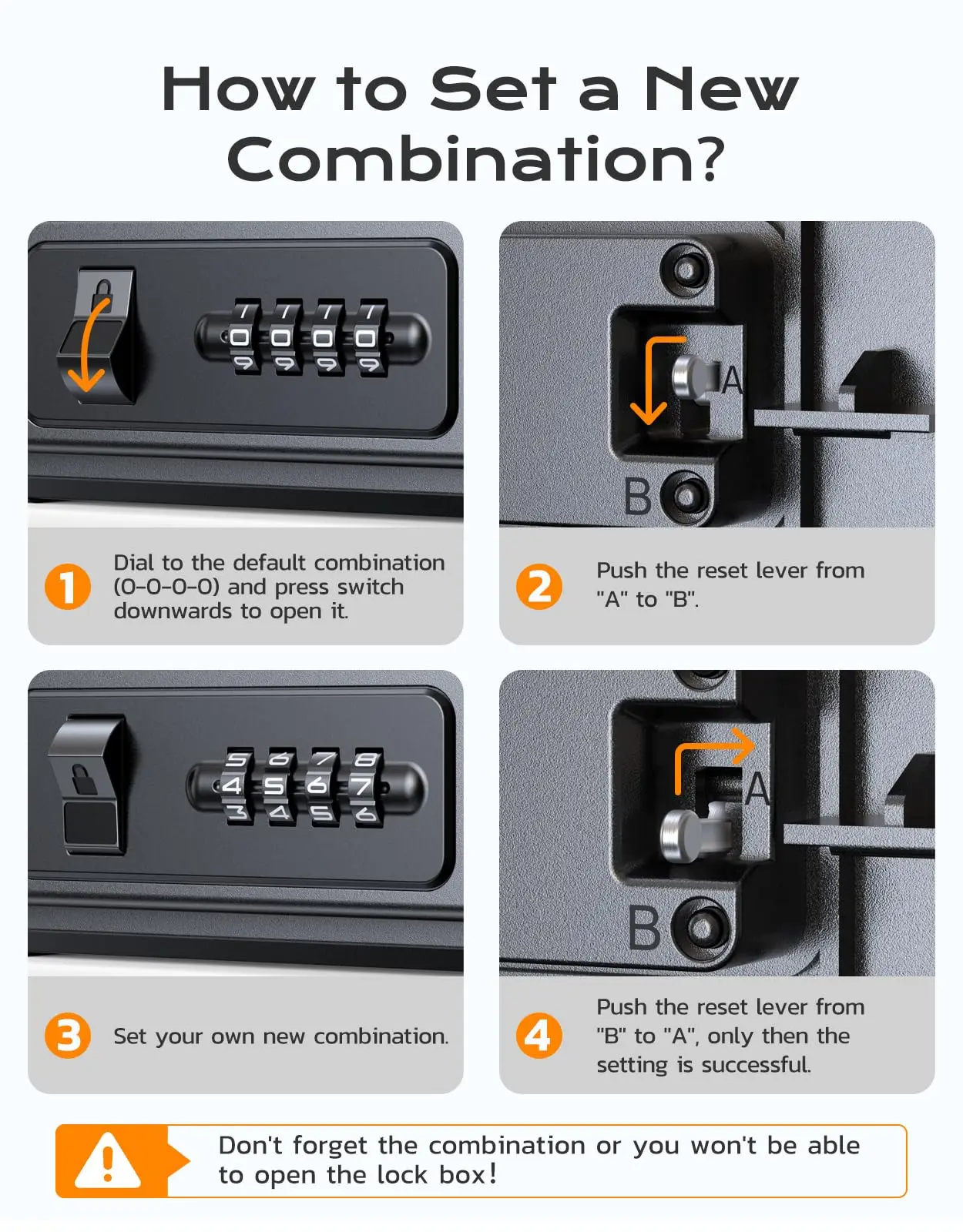 Travel Safe Lock Box Waterproof 4-Digit Combination Anti-Theft Personal Beach Safe with Removable Steel Cable Security Case