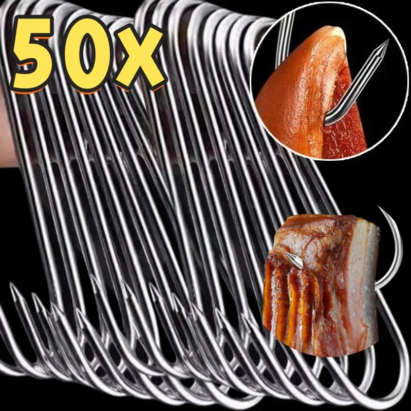 Meat S Hooks Stainless Steel S Butcher's Meat Hook Tool for Hot and Cold Butchering Hunting Chicken BBQ Pork Sausage Bacon Grill