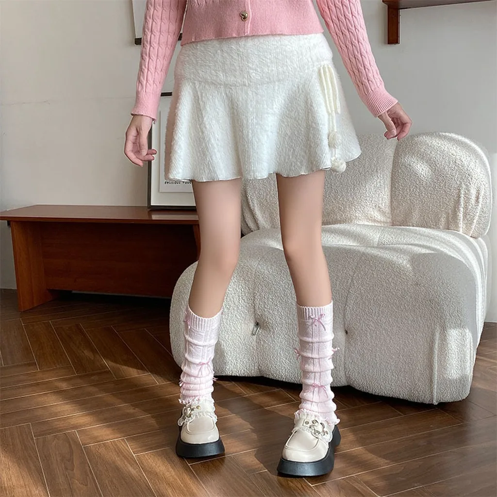 Mid Calf Leg Warmers Sweet Slouchy Leg Warmers Japanese Ballet Leg Warmers Skin Friendly For Edgy Casual Looks Leather Shoes view 5