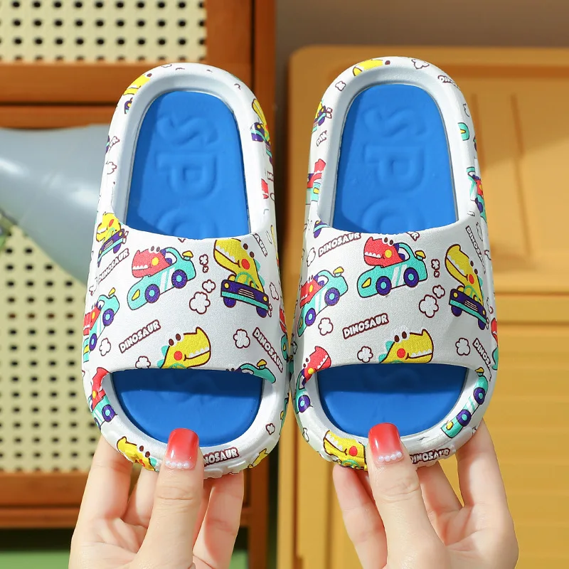 Children Boys Cartoon Slippers Soft Soled Non Slip PVC Indoor Bathroom Slippers Girls Lightweight External Wearing Slippers