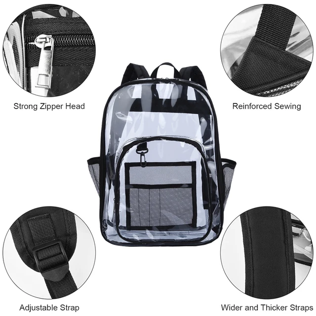 Transparent Shoulder Bag Unisex Fashion Simple Large Capacity Portable Backpacks Multifunctional Waterproof Male Female Knapsack 3