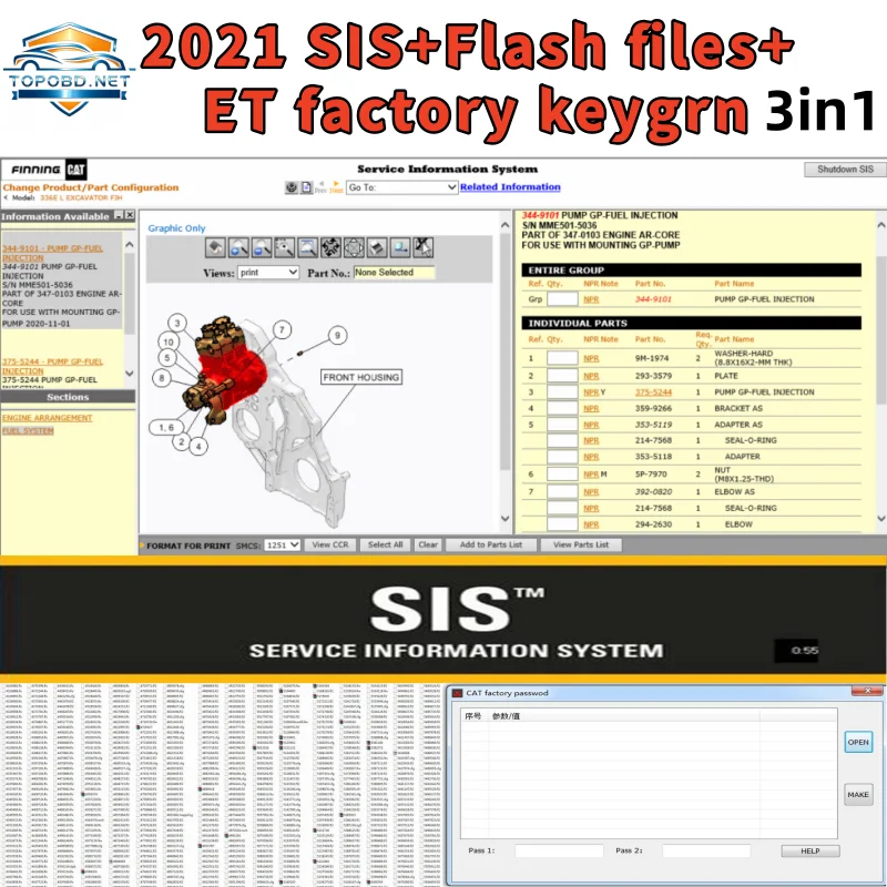 2026 Hot Sell Cat Factory Password for 10 Digit +Flash Files 2020 +SIS 2021 for Red Cat 3in1 Software Remote Help & Fast Install