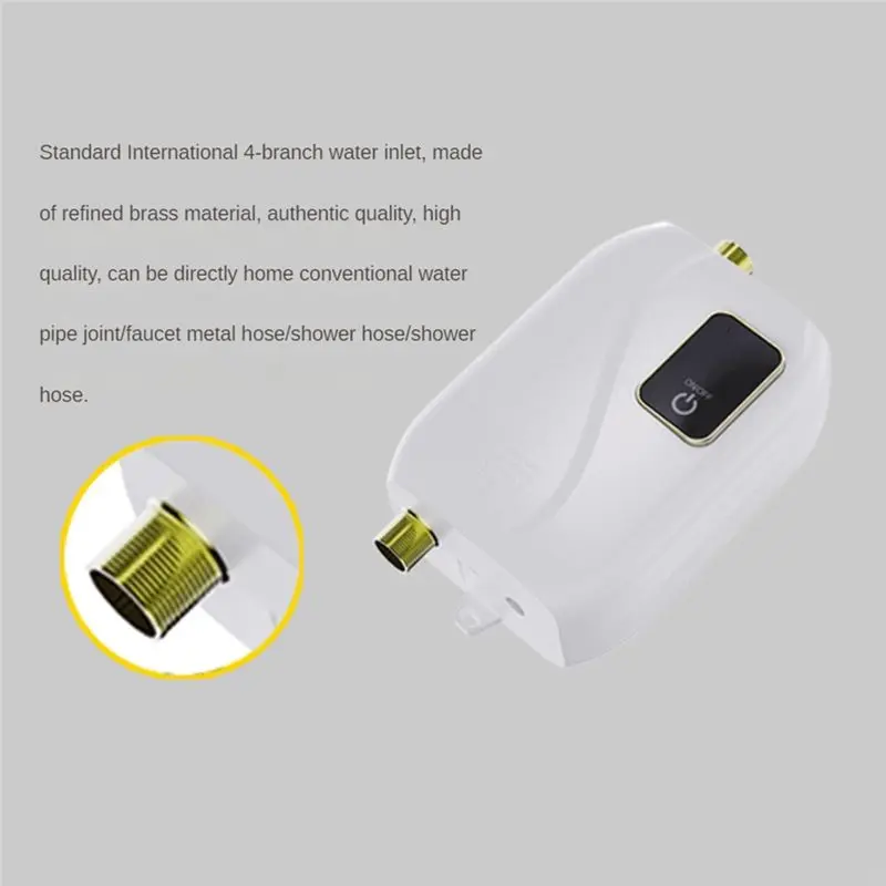 Y32A Enchufe de la UE, Mini calentador de agua instantáneo de 3000W 220V Calentador de agua caliente instantáneo eléctrico Calentador de agua sin tanque - Blanco