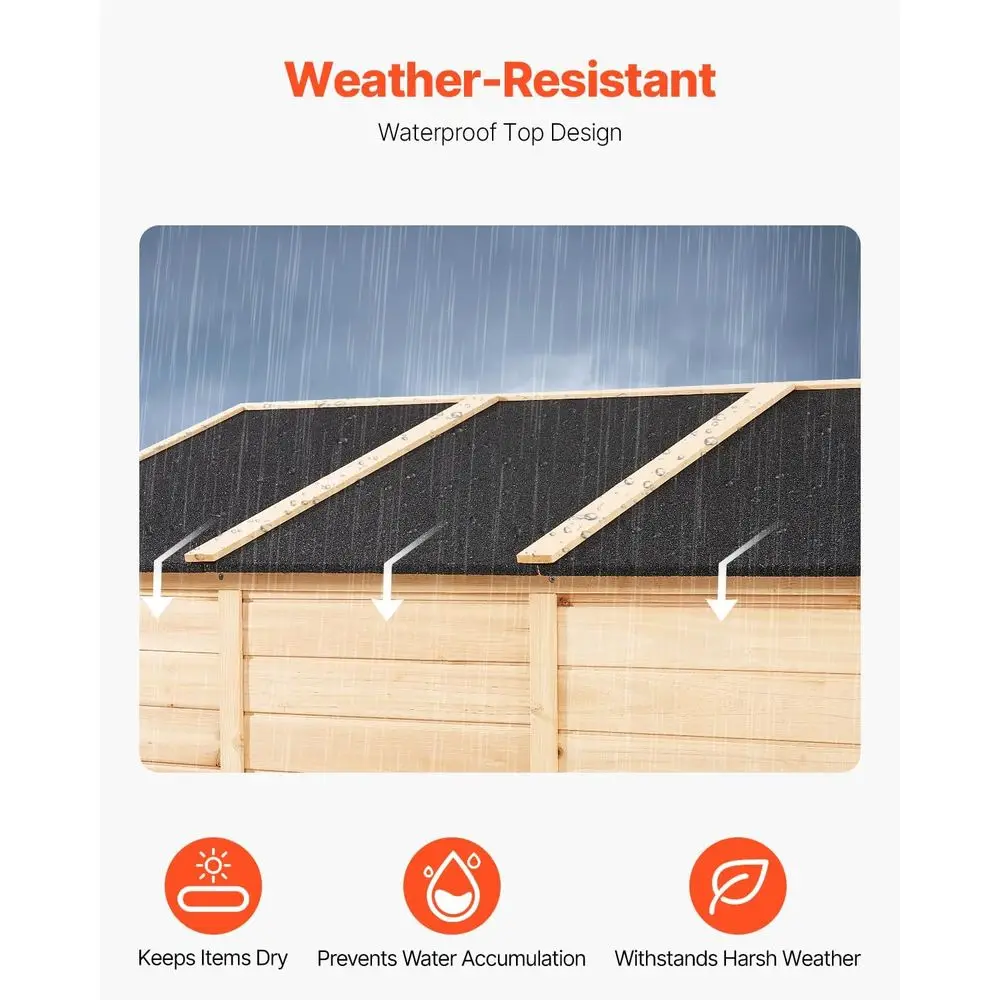 Large Waterproof Outdoor Storage Shed with Metal, Lockable, 58x27x78