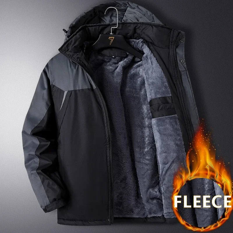 Men's Clothing Fleece-Lined Jacket Autumn Winter Men Casual Sports Windbreaker Hiking Outdoor Outfits Padded Jackets Coat