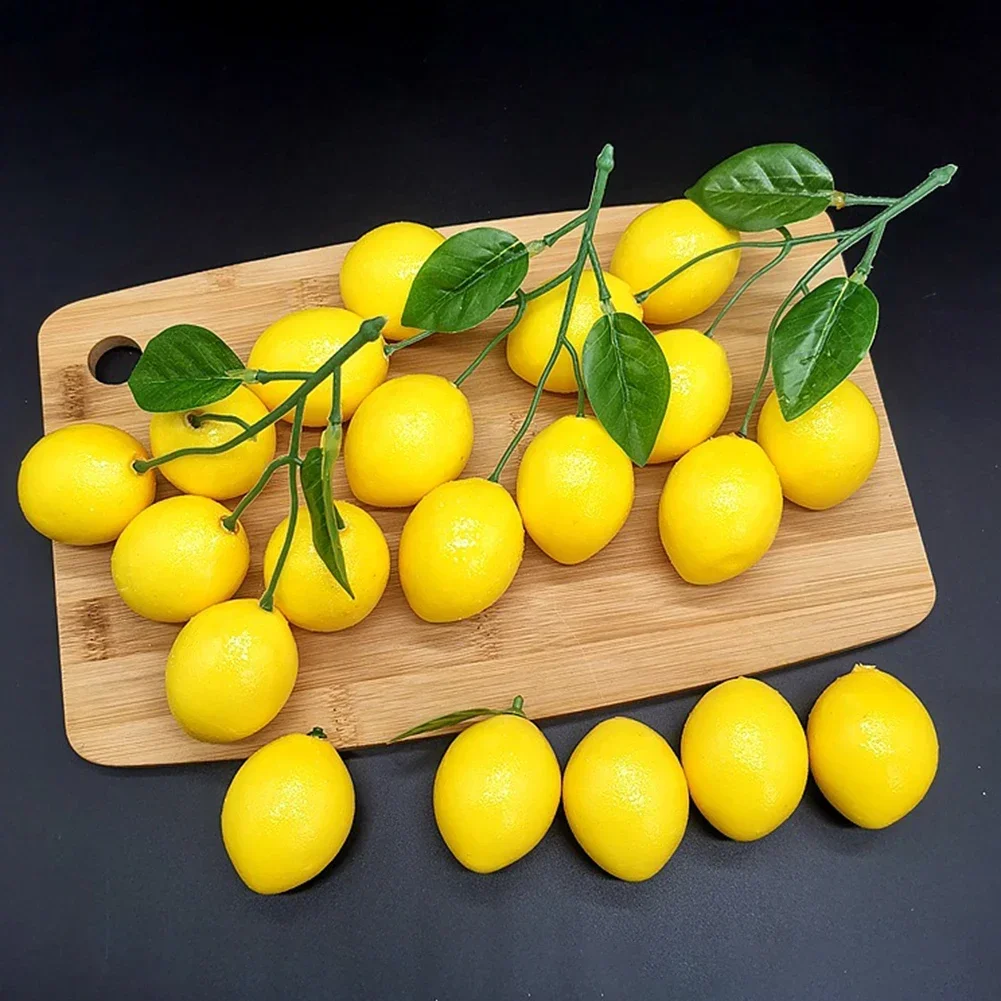 Faux Citron Artificiel pour Cuisine et Restaurant, Décoration Alimentaire, Présentoir