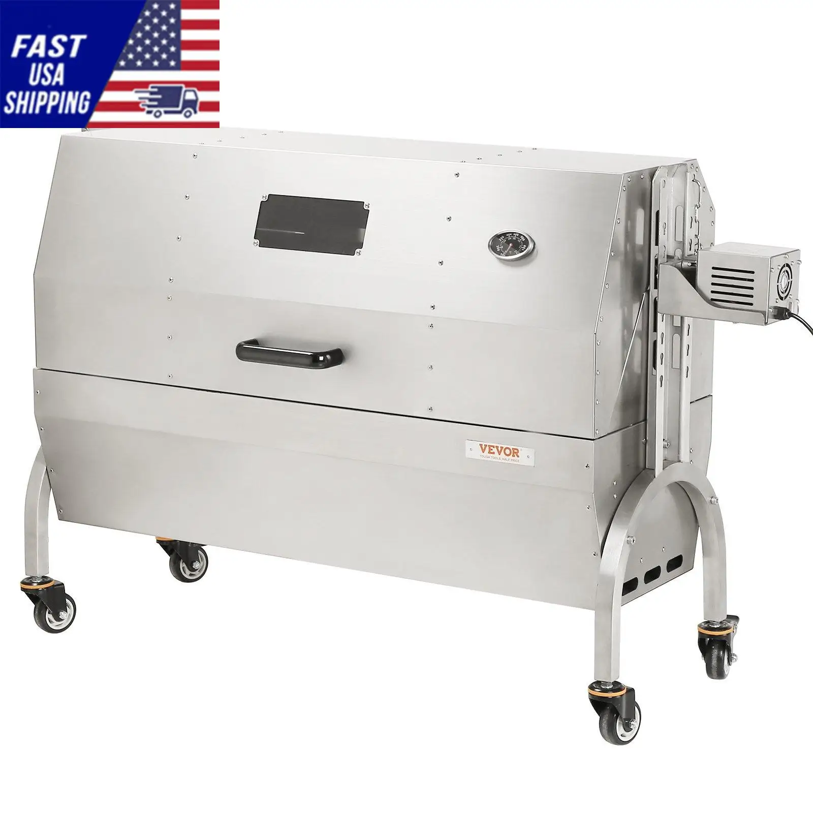 Roaster Spit Rotisserie BBQ Grill Pig Lamb Chicken Roaster 50W 132LBS