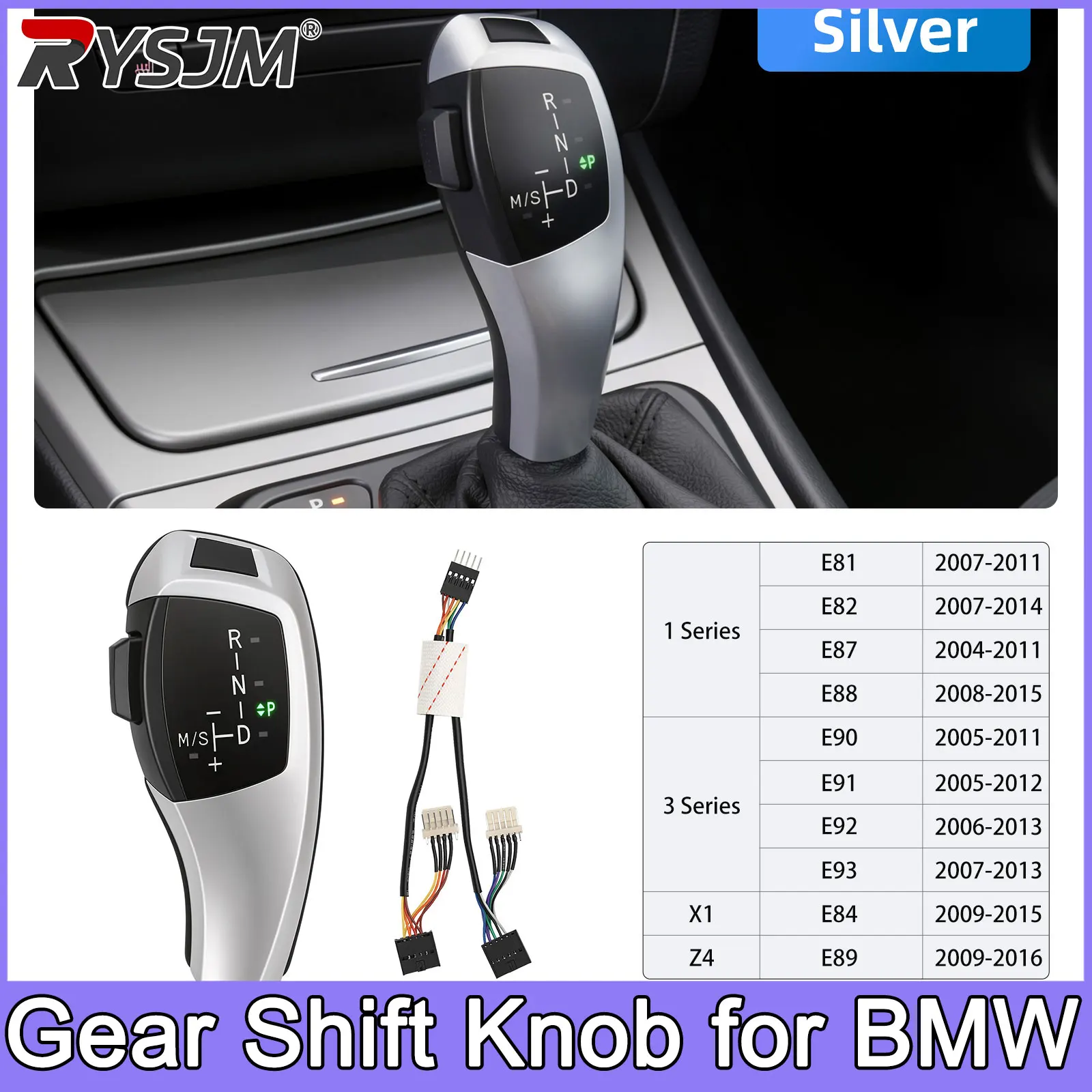 1 Set LED Gear Shift Knob for BMW 1 3 5 6Series  Z1 Z4 E81 E82 E84 E87 E88 E89 E90 E91 E92 E93 E46 E60 E61 Car Accessories