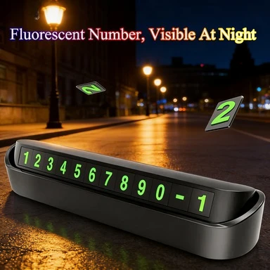 Car Phone Number Card Temporary Parking Card Plate Telephone Number Car Park Stop Automobile Accessories Car-styling 13x2.5cm