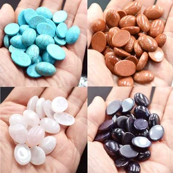 FLTMRH 13mmx18mm 4pcs  Wholesale Natural Gem Stone Lapis Lazuli Oval Cabochon Cameo  Fit DIY Jewelry Making