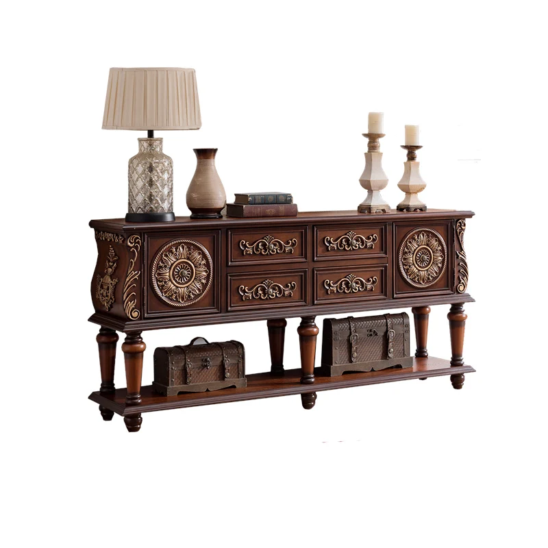 

European entrance decoration dining side cabinet solid wood American countertop long table partition sofa