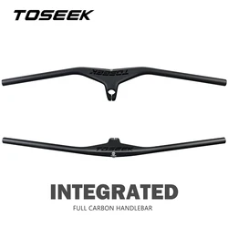 TOSEEK MTB Carbon Handlebars And Stem 28.6mm -17Degree Carbon Integrated Handlebar For Mountain Bike Accessories