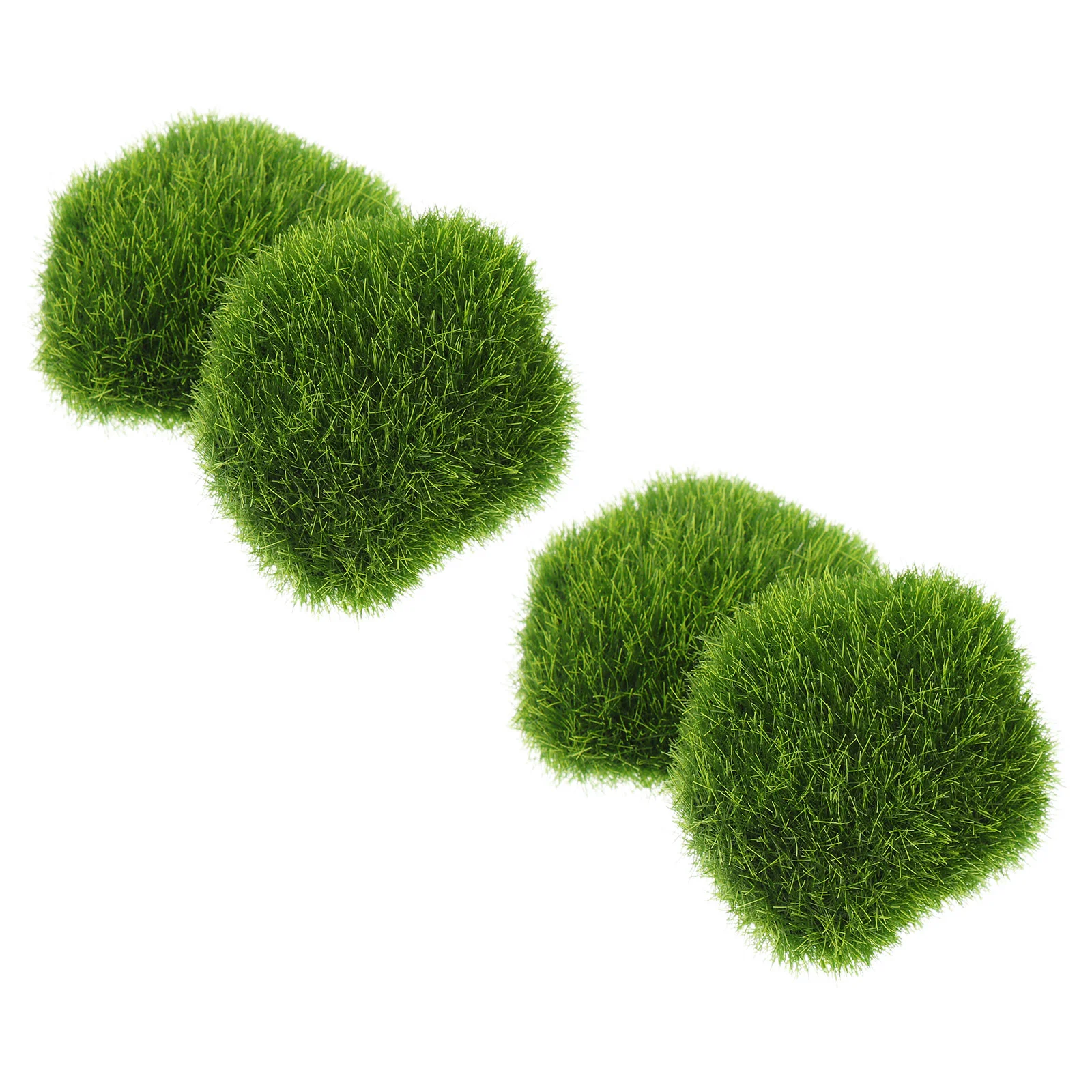 4 Pcs Faux Green Moss Artificial Indoor Plants for Planters Aquarium Rocks Decorative