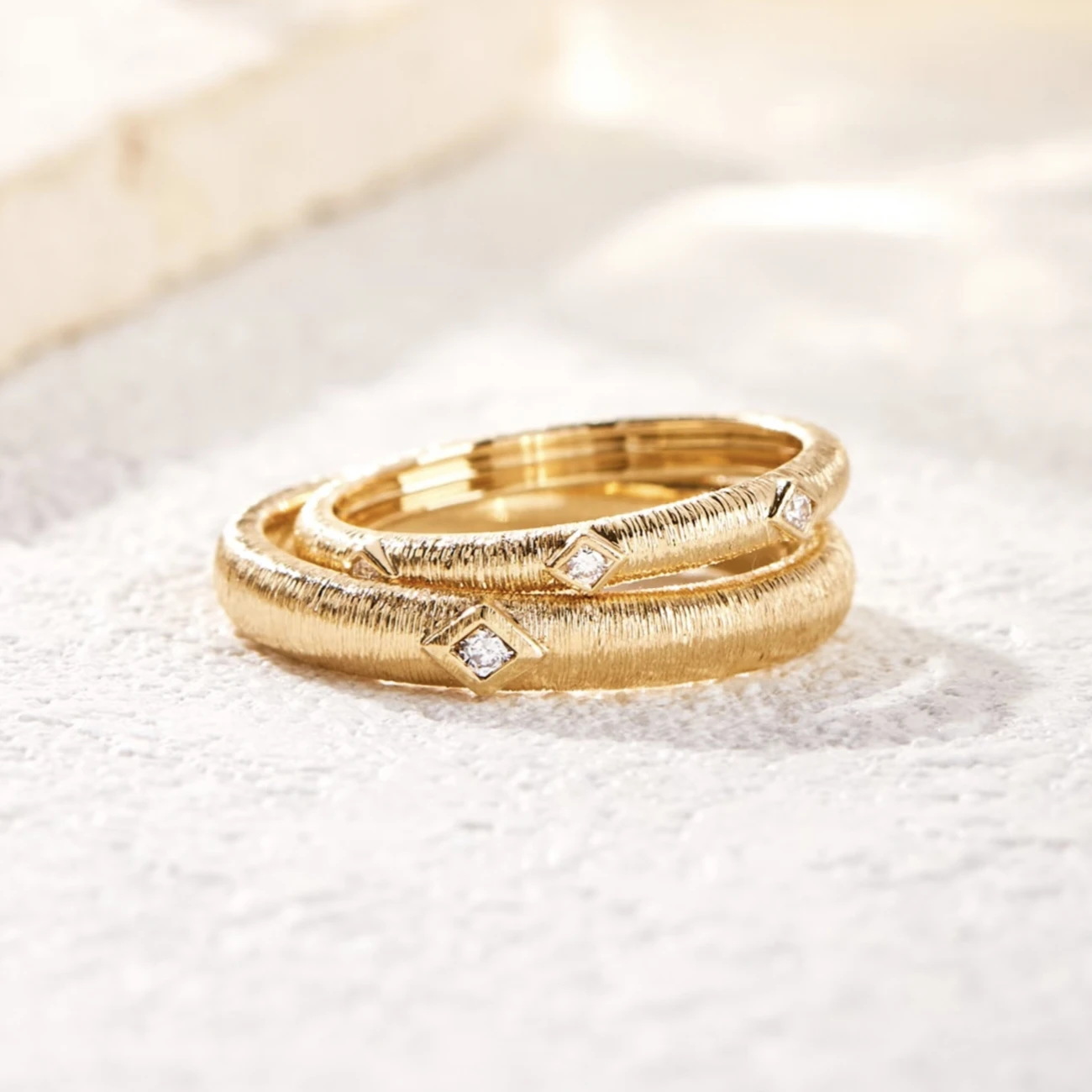 

Simple & Elegant Natural Diamond Wedding Set, Designer 18K 14K 9K & PT950 Platinum Matching Bands, Custom Bridal Ring Set