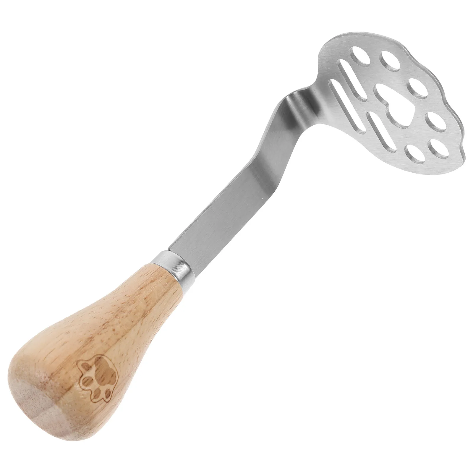 Manual Stainless Steel Potato Masher Ergonomic Wood Handle Versatile Food Masher Tool for Mashing Potatoes Avocados