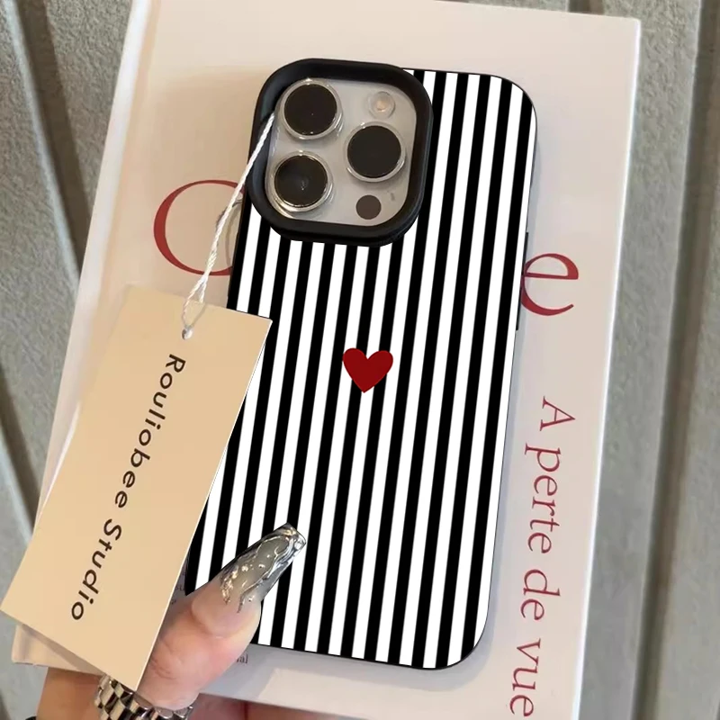 Funda fresca con patrón de corazones pequeños INS para iPhone 17 16 15 14 Pro Max 13 12 11 XS X XR 7 8 Plus 16E 17E 17 Air 6