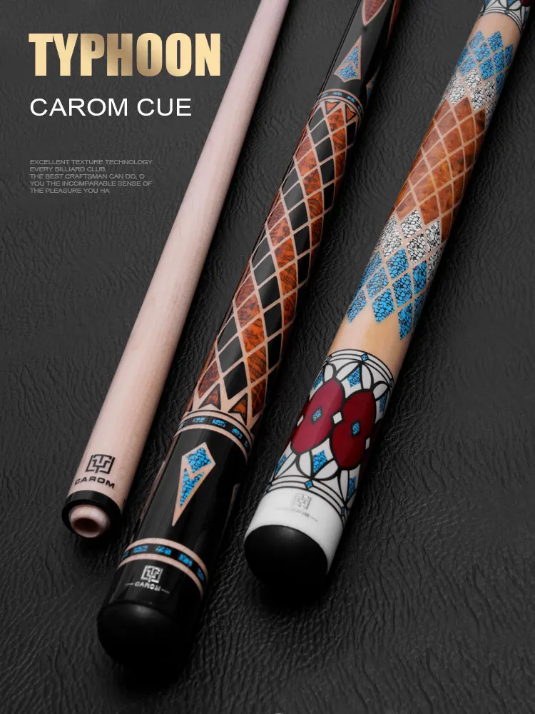 New Ty Brand Typhoon Series Carom Cue Stick 3 Cushion Cue Korean Carom Billiard Cue Stainless Steel Radial Joint 12.2mm Tip 2022