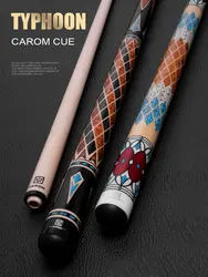 New Ty Brand Typhoon Series Carom Cue Stick 3 Cushion Cue Korean Carom Billiard Cue Stainless Steel Radial Joint 12.2mm Tip 2022