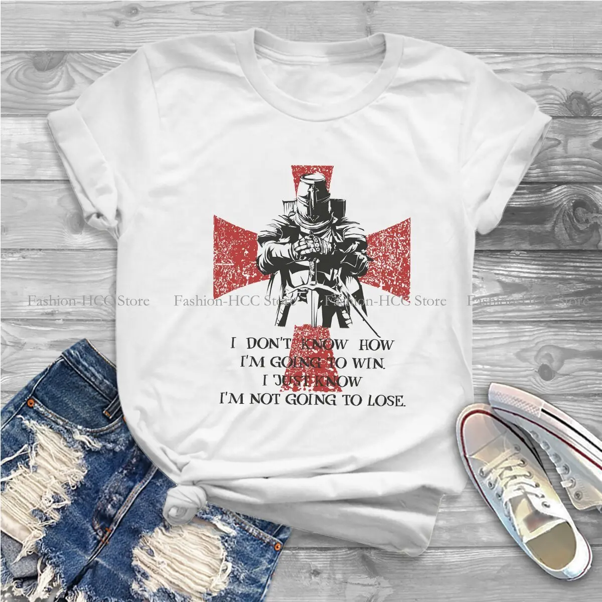 Templar Knight Polyester TShirts Warrior Sword Distinctive Homme T Shirt Funny Tops