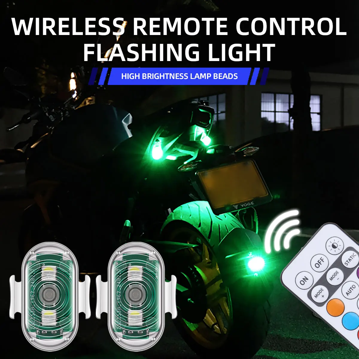 

Motorcycle LED W arning Light Strobe Lights Mini Drone RGB Led Remote Control Anti-Collision Signal Flashing Lamp