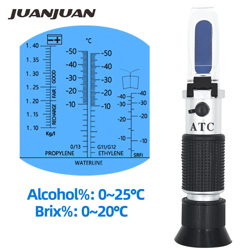 4 in 1 Car Antifreez Refractometer Gauge Automotive Battery Fluid Engine Coolant Glass Freezing Point Water Tester