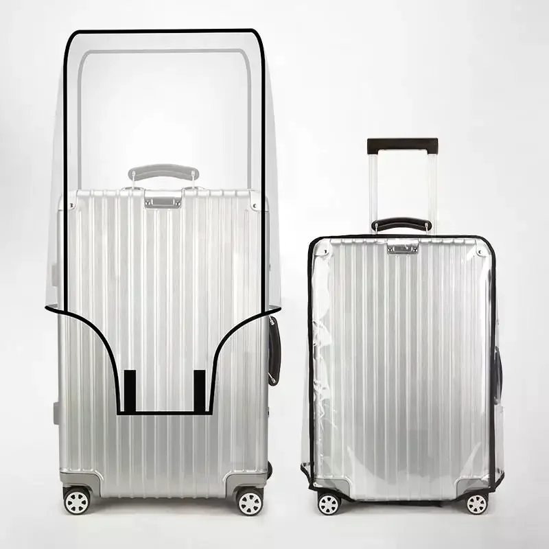 Travel Transparent Luggage Cover Waterproof And Dustproof PVC Wear Resistant Fits 20-30 Inch Suitcases