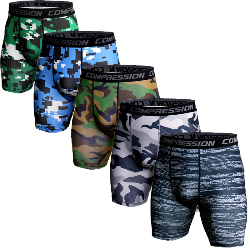 Men Running Shorts Summer Camo Sportswear Male Short Pants Muscle Gym Fitness Sport Tights Workout Training Compression Shorts