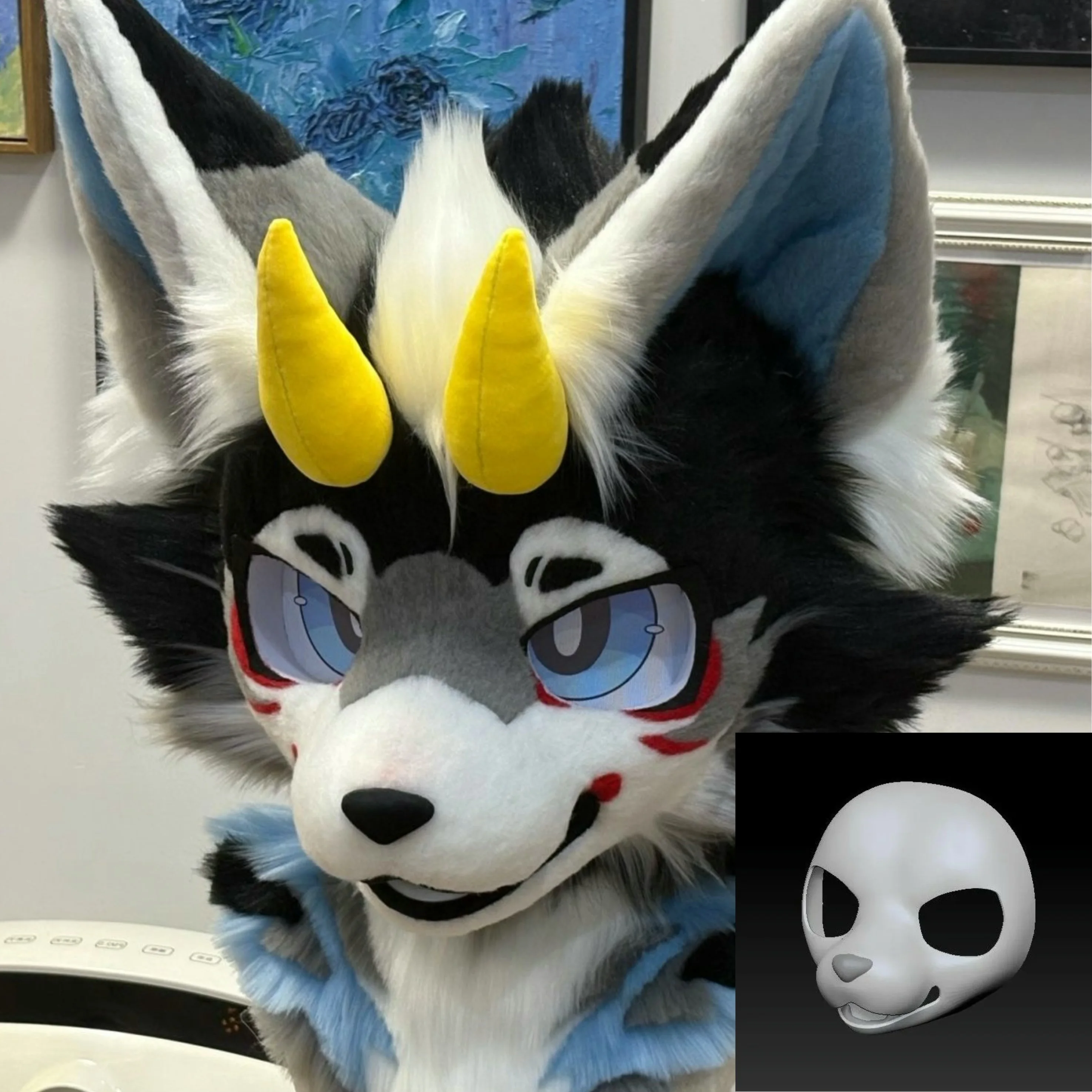 Kemono Base Mask 3D Printing Feline Canine Skull Cute Animal DIY Accessories