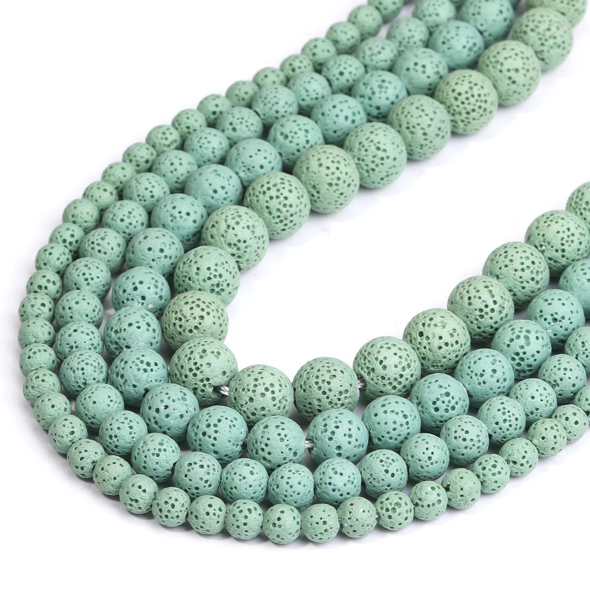 

Powder Green Lava Stone Beads Round Rock Lava Loose Beads for DIY Necklace Bracelet Jewelry Making 6/8/10/12mm Piedra Volcánica
