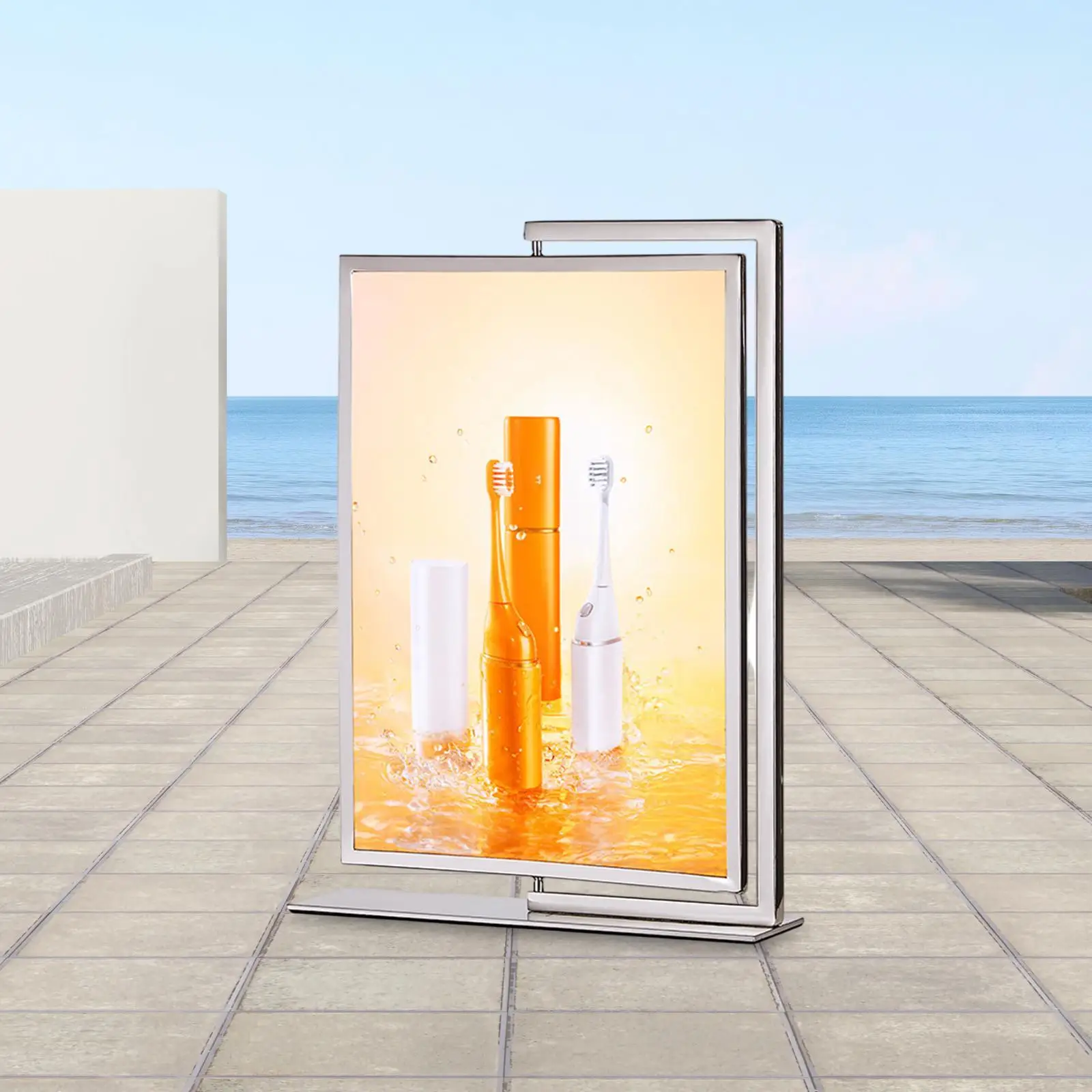 Double-sided A4 Menu Paper Poster Board Stand Table Standing Advertising Sign Holder Price List Display Stand Wedding Shelf