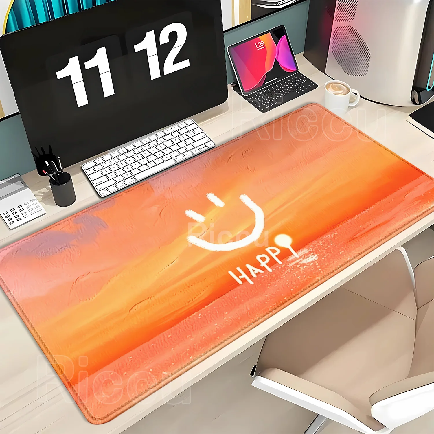 Smile XXL Mouse Pad Large Size Rubber Base Anti-slip PC Desk Accessories Mousepad for Offices