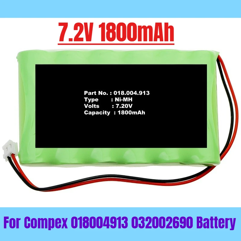 

7.2V 1800mAh for Compex 018004913 032002690 Battery