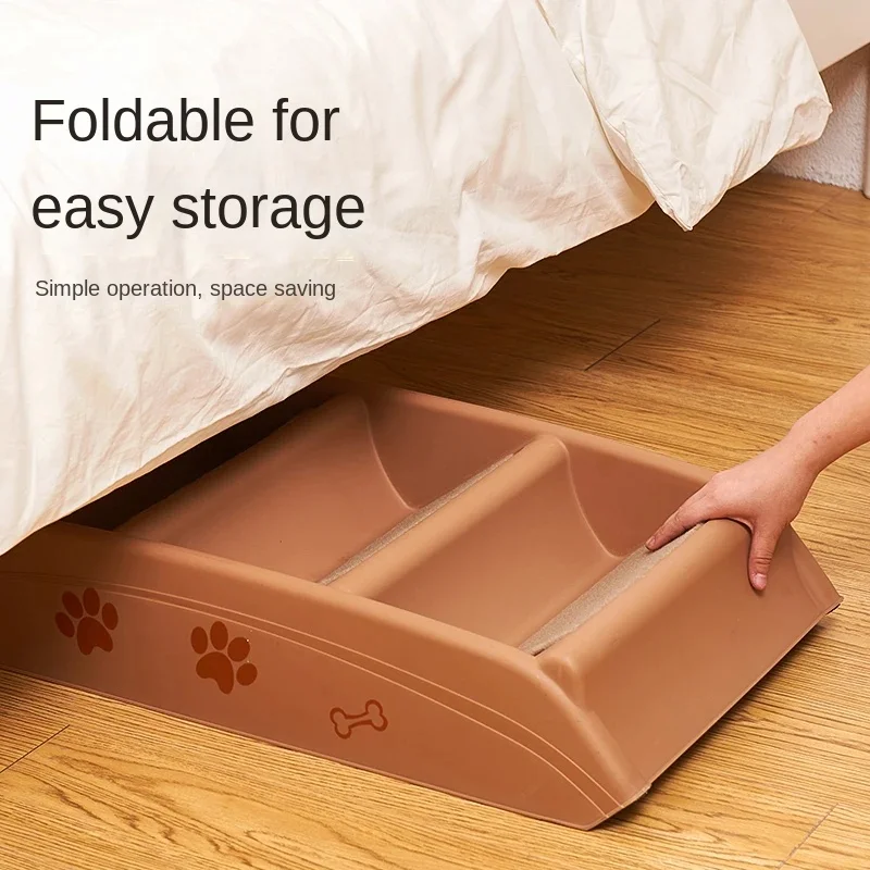 Folding Plastic Pet Stairs Durable Non-Slip Stairs for High Beds Indoor and Outdoor Use for Dogs and Cats Safe Climbing