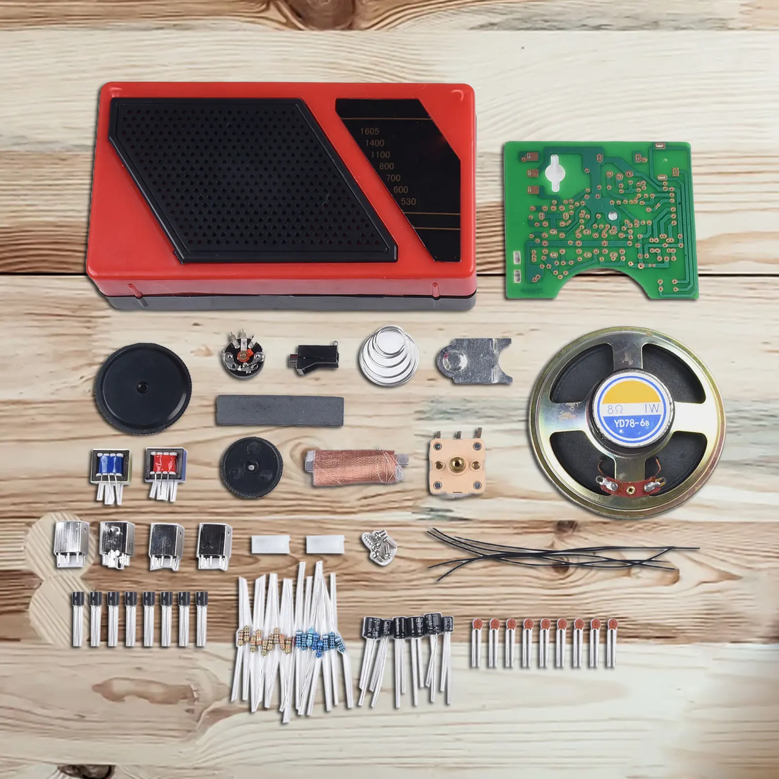 921 แปดหลอดวิทยุวิทยุชุด WK-56-82 Electronics Production Kit สีแดงการสอนการฝึกอบรมชุด 530-1605KHz ใหม่
