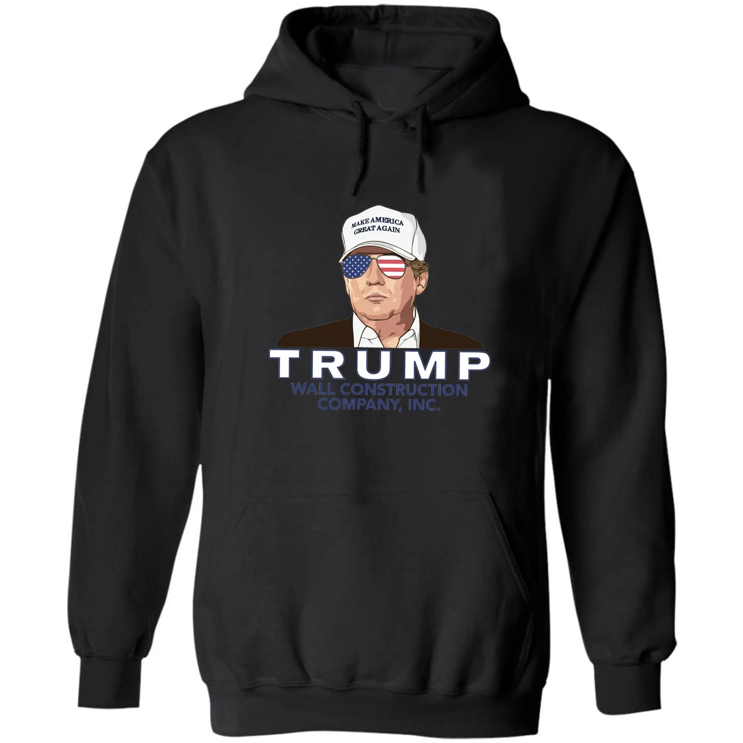 Funny Trump Wall Construction Company Pullover Hoodie New 100% Cotton Comfortable Casual Mens Sweatshirt Vintage Streetwear