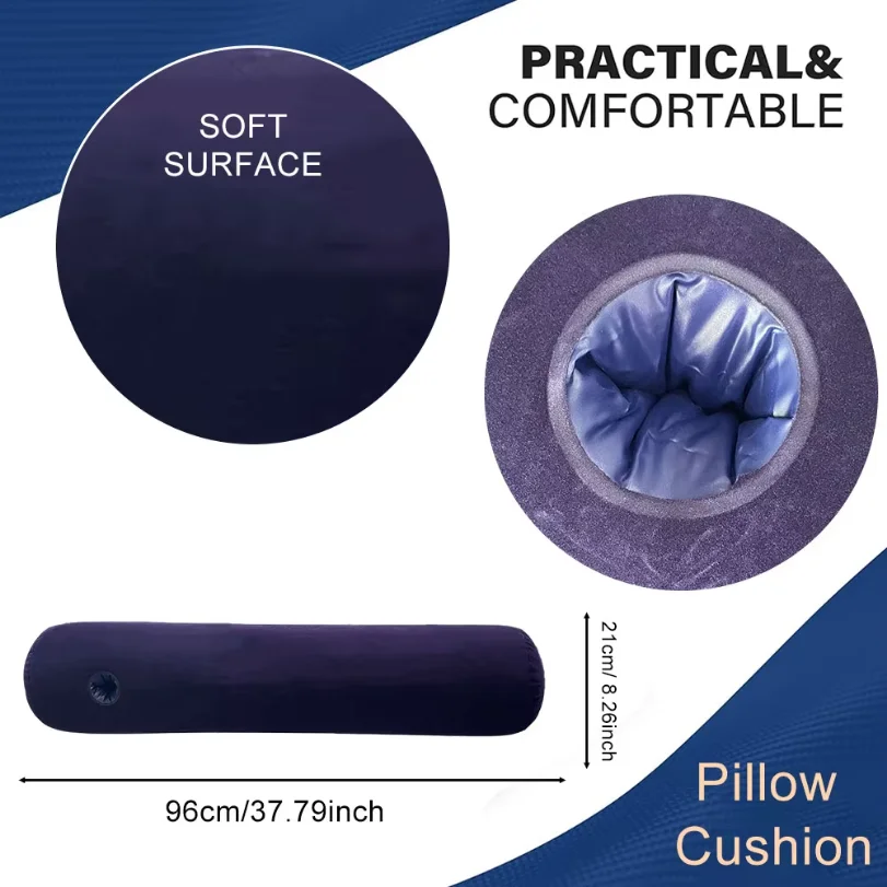 1pc Inflatable Cylindrical Pillow for Neck, Back, and Leg Support, Portable Inflatable Pillow