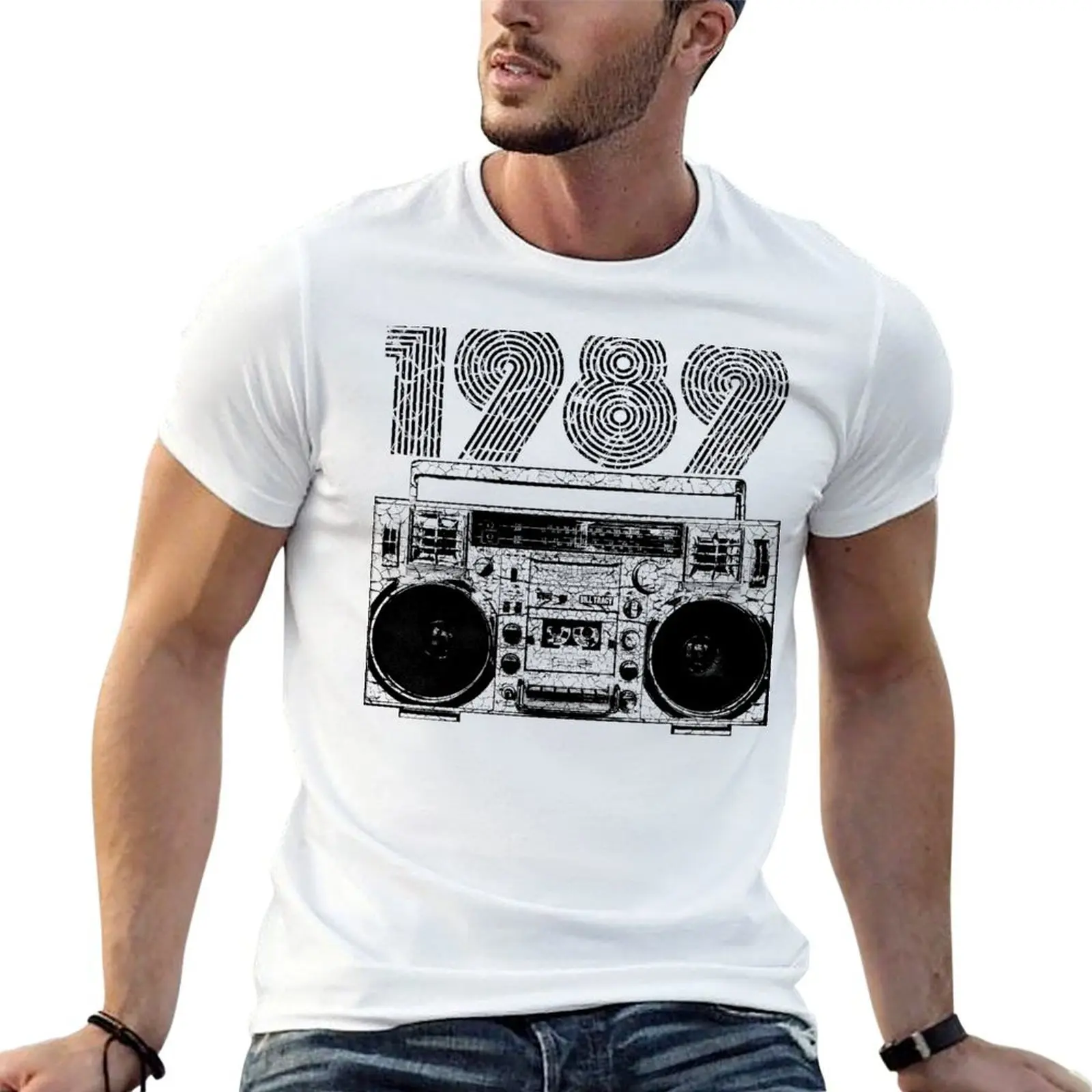 1989 Boombox T-Shirt vintage t shirts summer clothes Men's clothing
