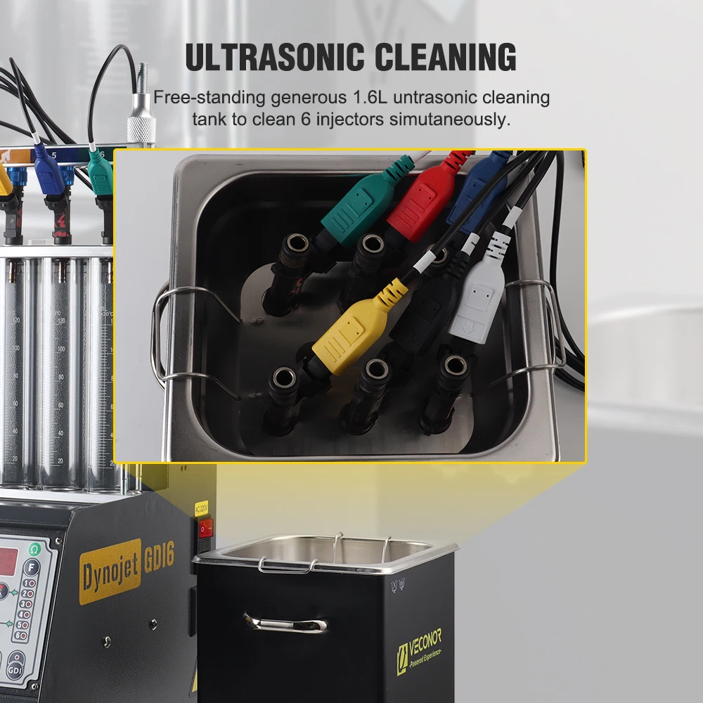 Intelligent Car GDI Fuel Injector Cleaner & Tester Cleaning Machine Ultrasonic Cleaner 6-Cylinders 110V 220V - Dynojet GDI6