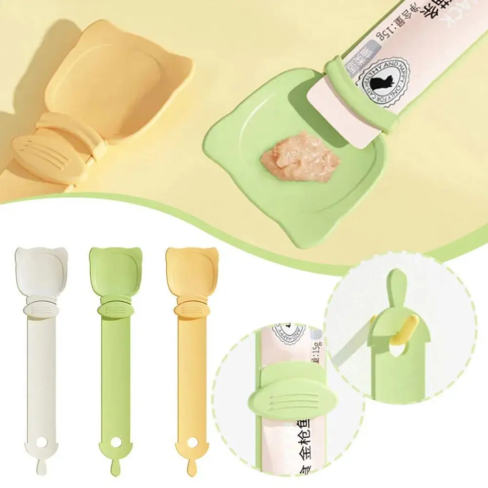 Cat Feeder Cat Strip Squeeze Spoon Pet Liquid Snack Spoon Liquid Feeding Food Squeezer Without Residue Cat Feeder Pet Supplies