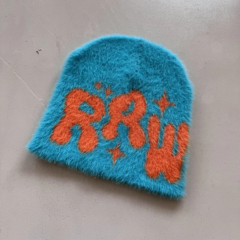 Neue Ins Beliebte Unisex Herbst Lustige Hut Nerz Pelz Winter frauen Kappe Mit Brief Beanies Hut Männer Warme Weiche Skullies bonnets Geschenk – Detail 19