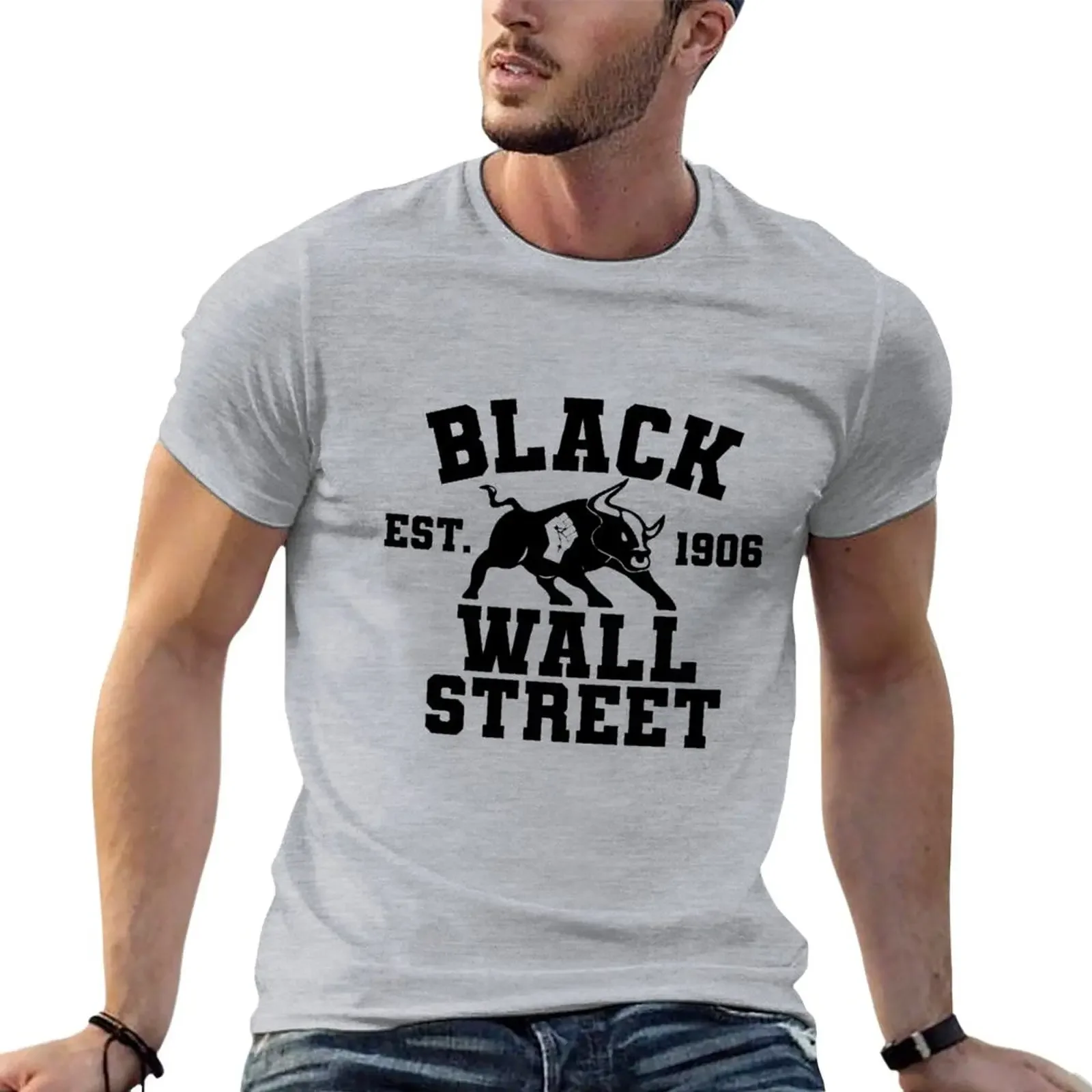 T-Shirt Black Wall Street Black Pride pour hommes, grande taille, médicaments, anime, garçons, blanc, hiphélicoptère, vêtements